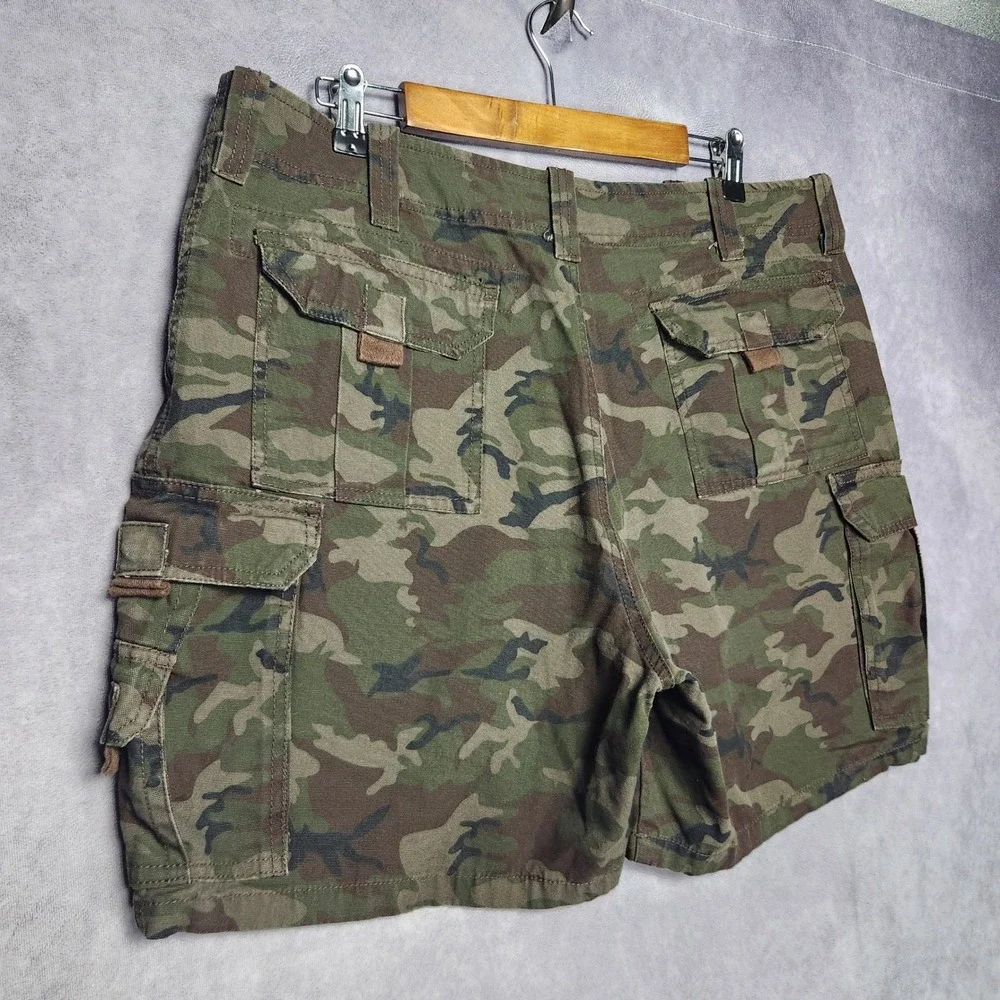 Guide Gear‎ Mens Camo Cargo Shorts Size 38 Woodland Camouflage Cotton Canvas 6in